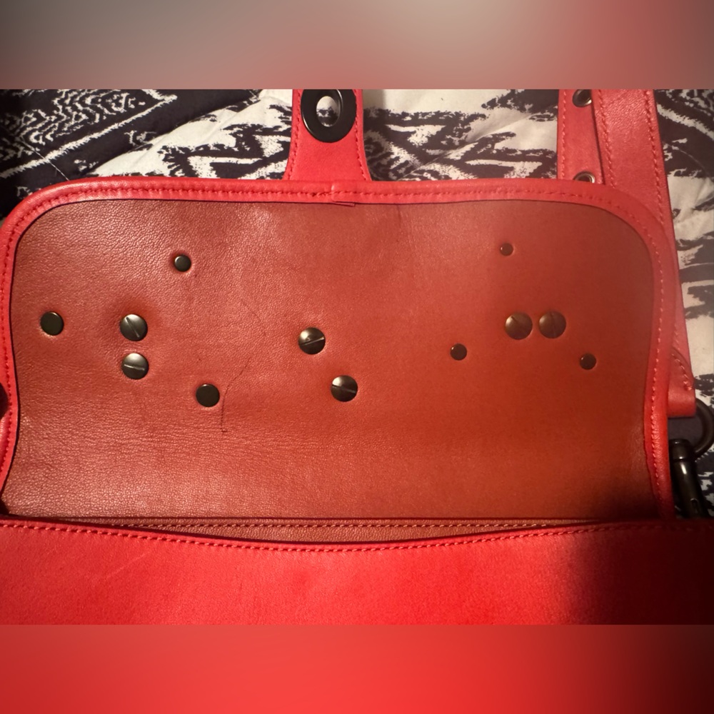 Coach Customized Red Leather Crossbody Bag - Picture 4 of 12
